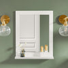 sebuyfr.comG129-W Armoire Murale Salle de Bain avec Miroir, Format Compact, pour Salle de Bain et WC, Rangement Optimisé, Usage Quotidien – L40×P10×H49 cm, Blanc