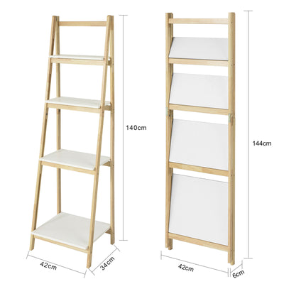 sebuyfr.comG162-N Étagère Pliable Style échelle Étagère pour Salle de Bain, Bureau, Salon, etc. avec 4 Niveaux de Rangement