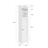 sebuyfr.comG177-II-W Meuble Salle de Bain 20 cm de Largeur sur Pied avec Support Papier et Porte - Petit Meuble WC Rangement Gain de Place Blanc