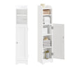 sebuyfr.comG177-II-W Meuble Salle de Bain 20 cm de Largeur sur Pied avec Support Papier et Porte - Petit Meuble WC Rangement Gai