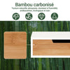 sebuyfr.comG179-WN Boîte à Thé avec Tiroir, Format Compact, Rangement Optimisé, Design Fonctionnel, Usage Quotidien – L31×P30×H10 cm, Bois, Blanc et Naturel