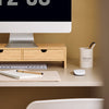sebuyfr.comG198-N Support d'écran d'ordinateur de Support de Moniteur de bambou avec 2 Tiroirs