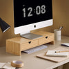 sebuyfr.comG198-N Support d'écran d'ordinateur de Support de Moniteur de bambou avec 2 Tiroirs