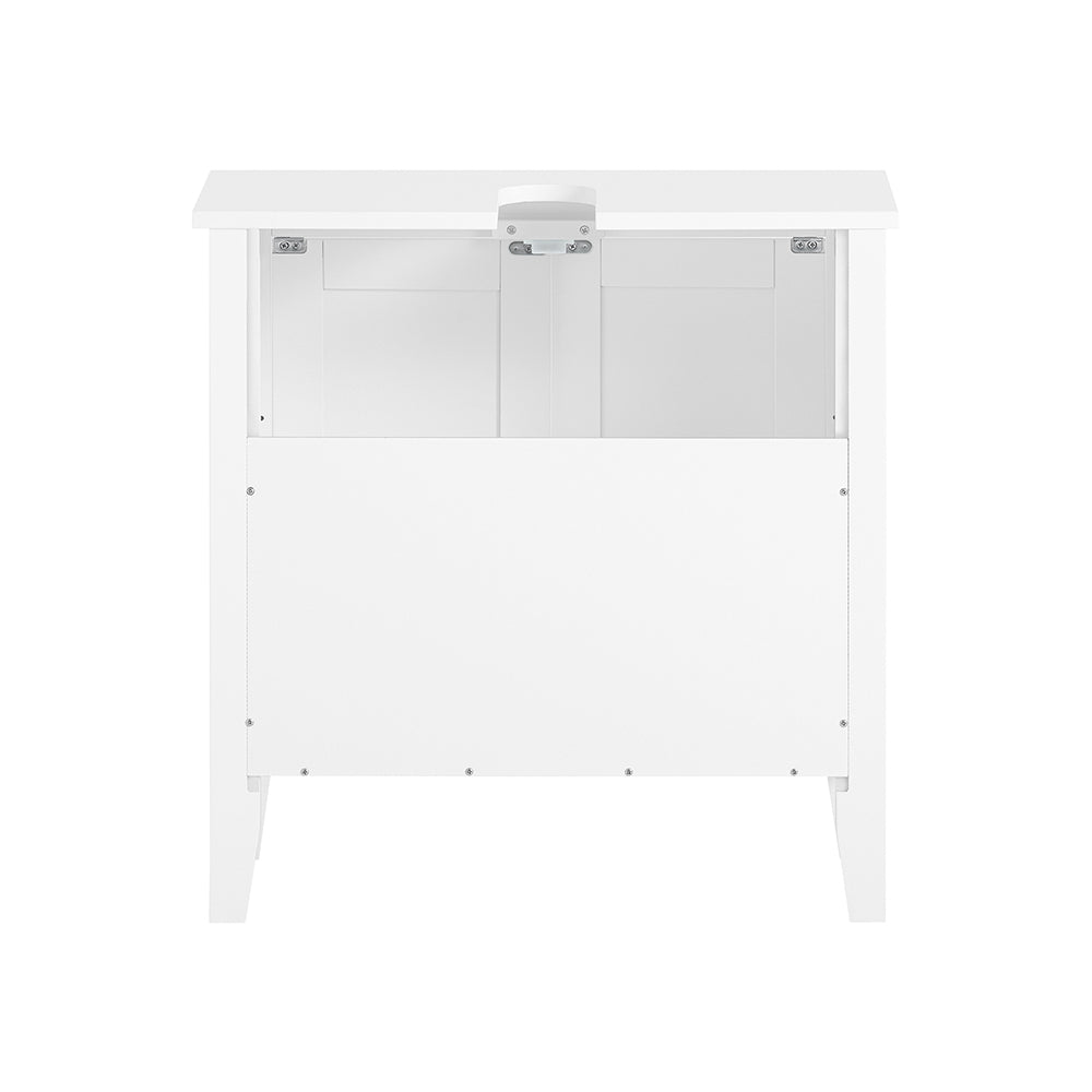sebuyfr.comG202-W Meuble sous lavabo Salle de Bain Meuble de Salle de Bain avec 2 Portes, Grand Espace de Rangement & découpe Siphon sous Vasque MDF, Blanc 60x62x30cm