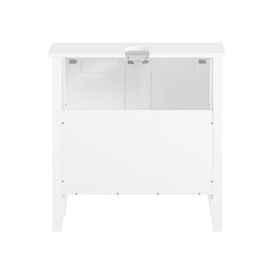 sebuyfr.comG202-W Meuble sous lavabo Salle de Bain Meuble de Salle de Bain avec 2 Portes, Grand Espace de Rangement & découpe Siphon sous Vasque MDF, Blanc 60x62x30cm