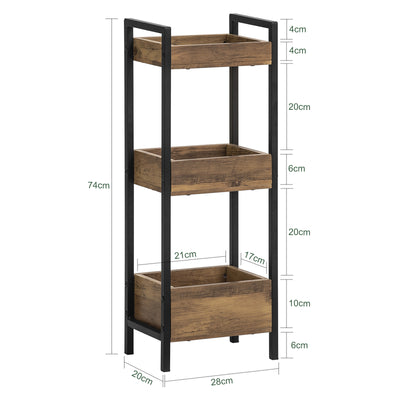 sebuyfr.comG226-F Meuble Salle de Bain Rangement avec 3 paniers - Rangement Serviteur de Douche Étagère de Stockage Salle de Bain Petit Meuble WC Rangement 28x20x74 cm