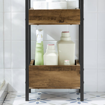 sebuyfr.comG226-F Meuble Salle de Bain Rangement avec 3 paniers - Rangement Serviteur de Douche Étagère de Stockage Salle de Bain Petit Meuble WC Rangement 28x20x74 cm
