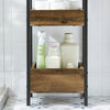 sebuyfr.comG226-F Meuble Salle de Bain Rangement avec 3 paniers - Rangement Serviteur de Douche Étagère de Stockage Salle de Bain Petit Meuble WC Rangement 28x20x74 cm
