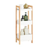 sebuyfr.comG226-WN Tour de rangement salle de bain 20 cm avec 3 paniers – Blanc et bois