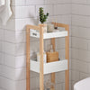 sebuyfr.comG226-WN Tour de rangement salle de bain 20 cm avec 3 paniers – Blanc et bois