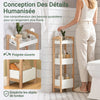 sebuyfr.comG226-WN Tour de rangement salle de bain 20 cm avec 3 paniers – Blanc et bois