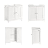 sebuyfr.comG237-II-W Meuble Sous Vasque 60 cm avec Porte à Lamelles – Étagère Réglable, Blanc