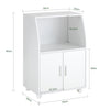 sebuyfr.comG241-W Meuble de Rangement à Roulettes avec Portes et Étagère Réglable – Blanc