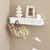 sebuyfr.comG43-W Etagere Murale avec 2 Tiroirs - Étagère Flottante Moderne pour Entrée, Salon, Cuisine & Chambre - Blanc 64x15x10cm