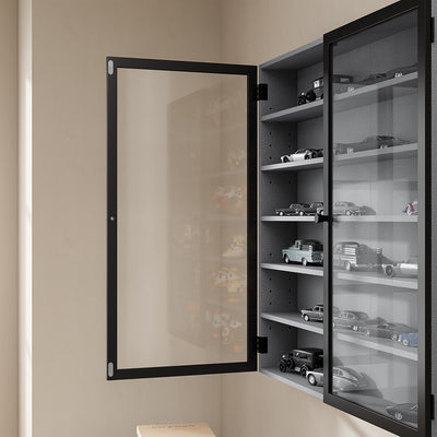 SoBuy FSB113-H-DG Armoire Murale 2 Portes avec Étagères Réglables – Meuble Rangement Suspendu pour Salle de Bain, WC et Cuisine – 80×12,2×80 cm, Charge 12 kg