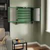 SoBuy FSB114-E-SY Armoire Murale Suspendue Peu Profonde avec Étagères en Verre – Vitrine Murale 2 Portes avec Crochets, Meuble de Rangement Mural en MDF – 68×13,5×68,5 cm, Charge 18 kg