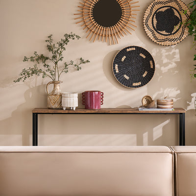 SoBuy FSB19-N Table Console Étroite, Table d'Appoint, Bout de Canapé, Table d’Entrée, Cadre et 4 Pieds en Fer, pour Salon, Entrée, Couloir, Intustriel, L120xP20xH65 cm