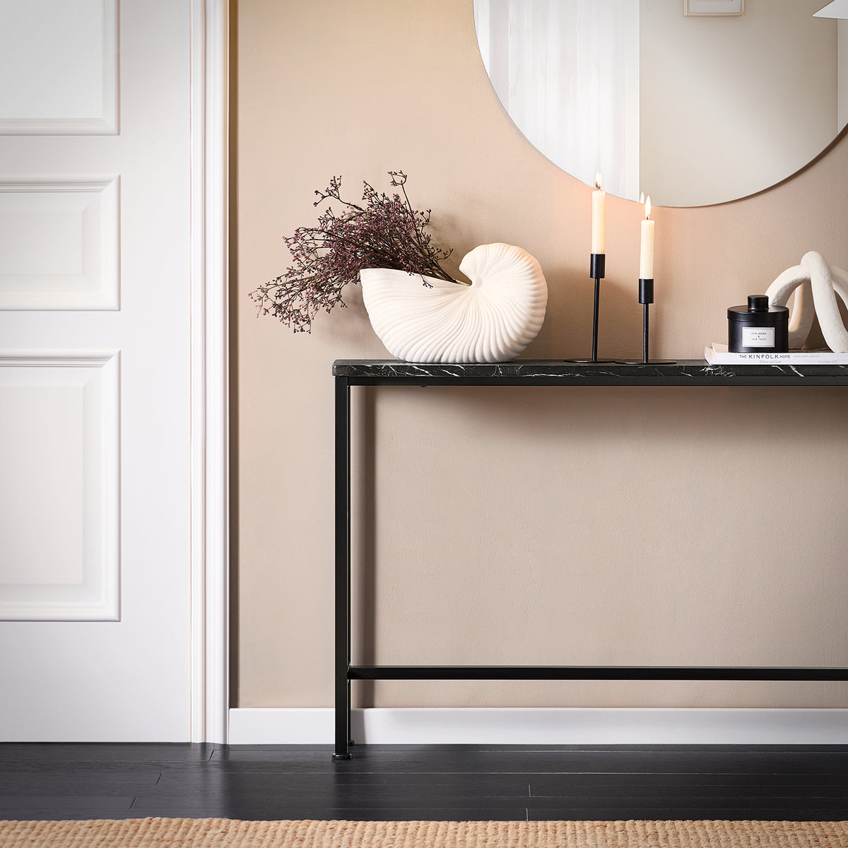 SoBuy FSB19-SCH Console d’Entrée Design Fonctionnel et Gain de Place, Design Moderne, Style Industriel, pour Salon et Chambre – L120×P20×H65 cm, Métal, Noir
