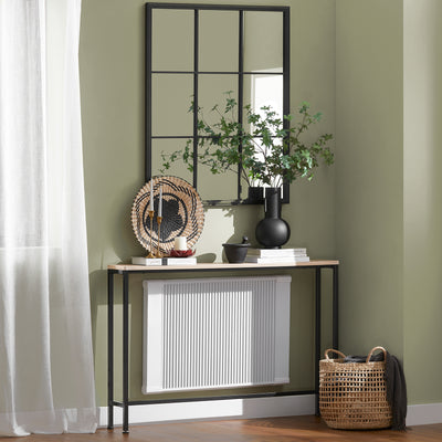 SoBuy FSB19-XL-Z Console Ultra Fine 20 cm – 120×20×80 cm, Charge 50 kg, Métal Noir et Plateau Bois