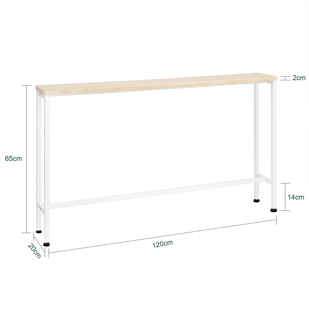 SoBuy FSB19-Z Console Entrée Meuble Couloir Étagère Arrière Canapé – Structure Métal Robuste, Design Moderne Ultra Fin – Idéal pour Salon, Chambre, Entrée – 120x20x65cm