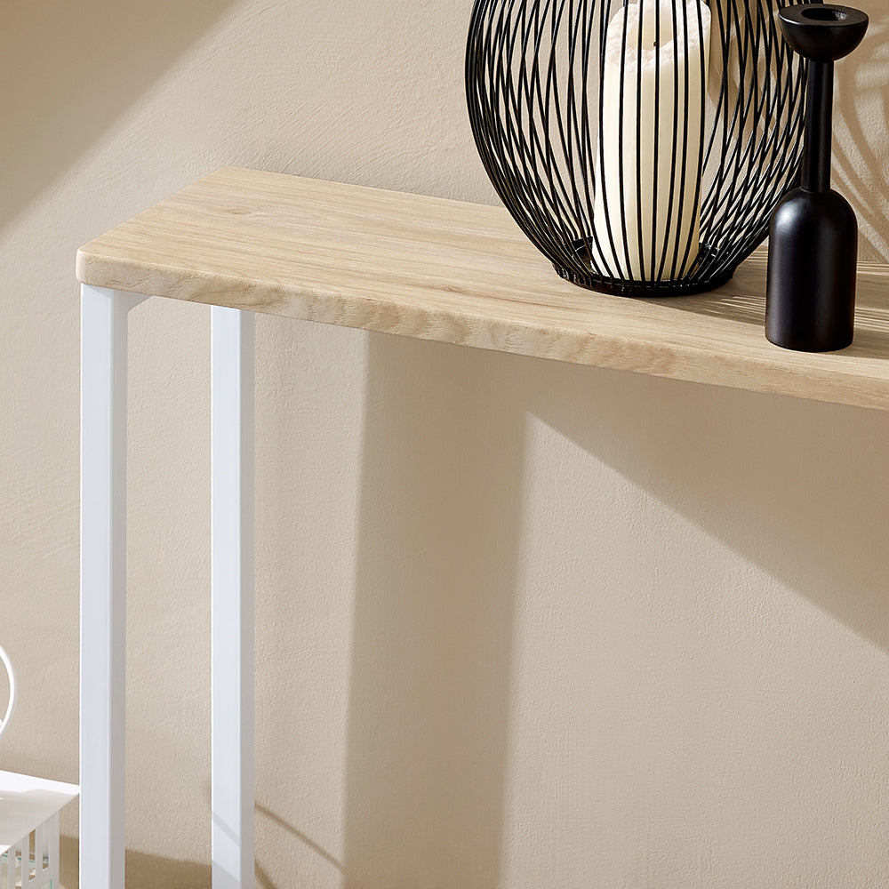 SoBuy FSB19-Z Console Entrée Meuble Couloir Étagère Arrière Canapé – Structure Métal Robuste, Design Moderne Ultra Fin – Idéal pour Salon, Chambre, Entrée – 120x20x65cm