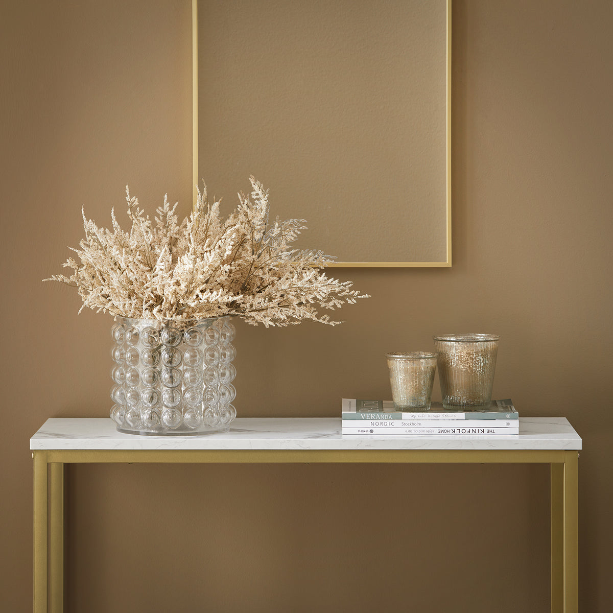 SoBuy FSB29-G Table Console Table d'Appoint Bout de Canapé Table d’Entrée Effet Marbre Cadre et 4 Pieds en Fer Haute Qualité – L80cm x P30cm x H75cm - Doré