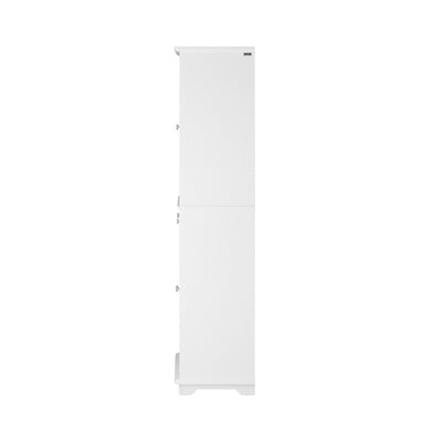 SoBuy FSB76-W Buffet Haut avec 2 Portes Vitrées, 2 Portes et 2 Tiroirs – L75×P40×H175 cm, Charge 100 kg, MDF E1, Blanc