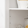 SoBuy FSB78-W Desserte de Cuisine à Roulettes – 3 Portes dont 1 en Verre, Tiroir et Gestion des Câbles, Blanc