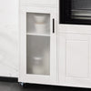 SoBuy FSB78-W Desserte de Cuisine à Roulettes – 3 Portes dont 1 en Verre, Tiroir et Gestion des Câbles, Blanc