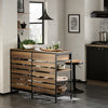 SoBuy FSB85-PF Buffet de Cuisine Style Industriel – 120 cm, 2 Tiroirs et Range-Bouteilles, Marron