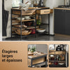 SoBuy FSB85-PF Buffet de Cuisine Style Industriel – 120 cm, 2 Tiroirs et Range-Bouteilles, Marron