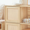 SoBuy FSB87-N Buffet à Portes Coulissantes en Bambou – 4 Compartiments, 80 × 35 × 87 cm, Naturel