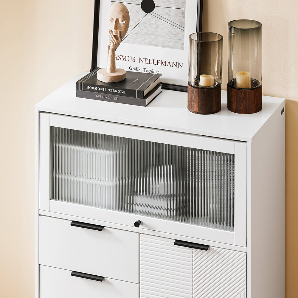 SoBuy FSB94-W Meuble Chaussures, Meuble Entrée, Commode, Armoire de Rangement