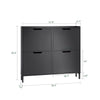 SoBuy FSR100-SCH Meuble à Chaussures 4 Abattants – 19 cm de Profondeur, Jusqu'à 12 Paires, Noir Mat