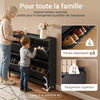 SoBuy FSR100-SCH Meuble à Chaussures 4 Abattants – 19 cm de Profondeur, Jusqu'à 12 Paires, Noir Mat