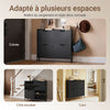 SoBuy FSR100-SCH Meuble à Chaussures 4 Abattants – 19 cm de Profondeur, Jusqu'à 12 Paires, Noir Mat
