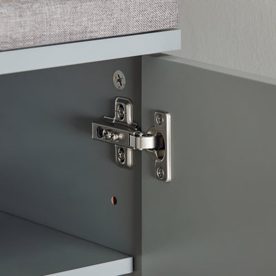 SoBuy FSR117-HG Banc à Chaussures Banc de Rangement Meuble à Chaussures d'Entrée avec Siège Rembourré et 2 Portes
