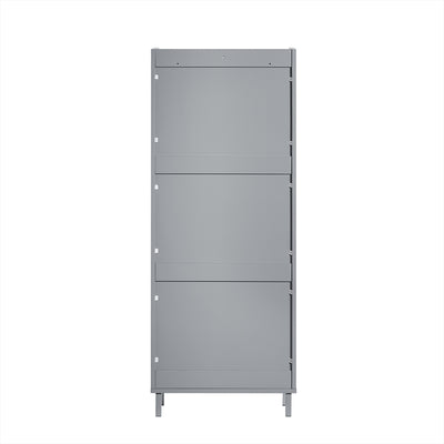 SoBuy FSR151-H-HG Armoire à Chaussures 3 Abattants Ultra-Slim 19cm, Rangement Compact pour Entrée Couloir – 50x19x129 cm, Gris