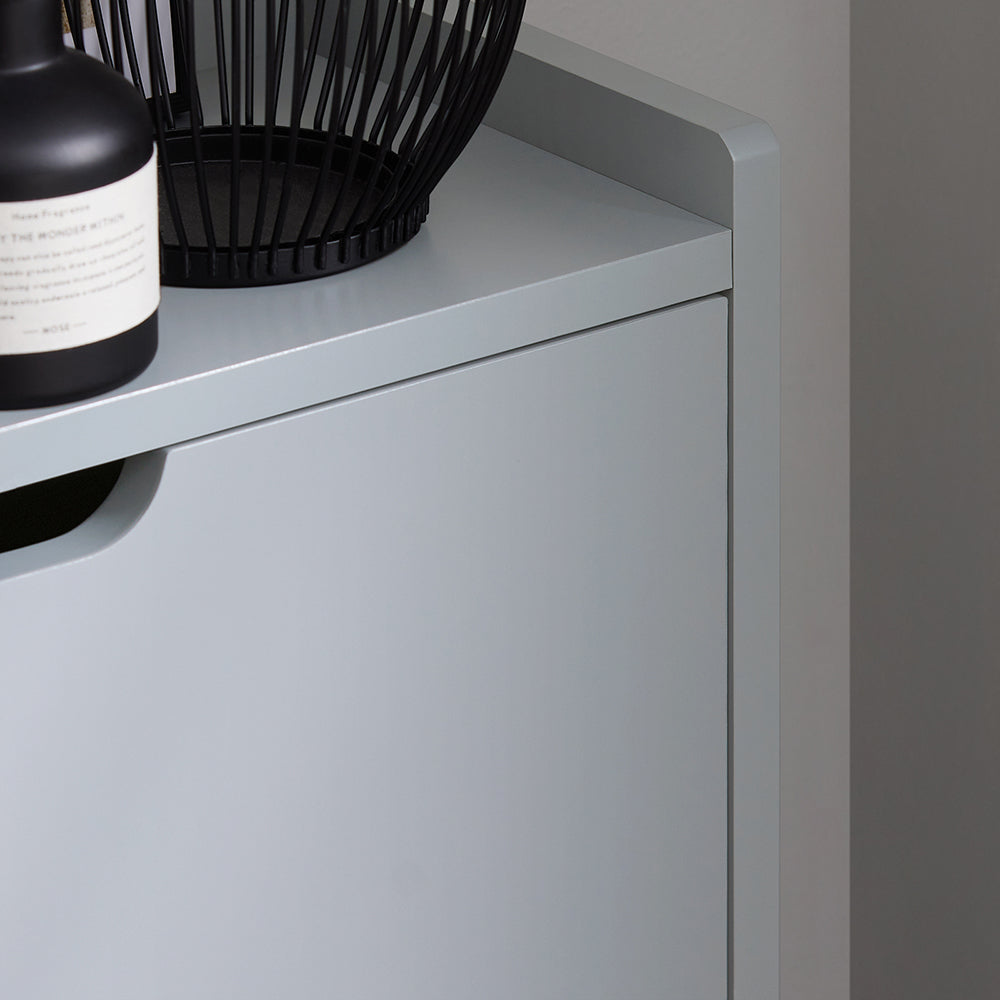 SoBuy FSR151-H-HG Armoire à Chaussures 3 Abattants Ultra-Slim 19cm, Rangement Compact pour Entrée Couloir – 50x19x129 cm, Gris