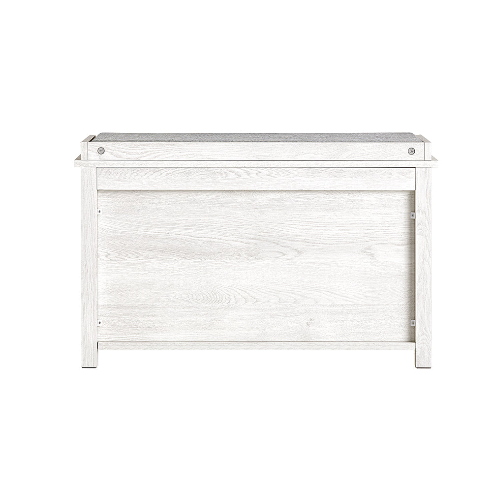 SoBuy FSR161-W Banc à Chaussures avec Coussin Rembourré et 1 Abattant pour Entrée Couloir – 80x30x50 cm, Blanc