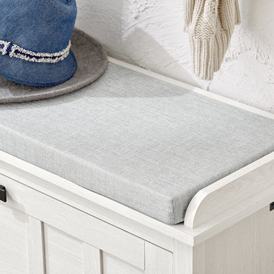 SoBuy FSR161-W Banc à Chaussures avec Coussin Rembourré et 1 Abattant pour Entrée Couloir – 80x30x50 cm, Blanc