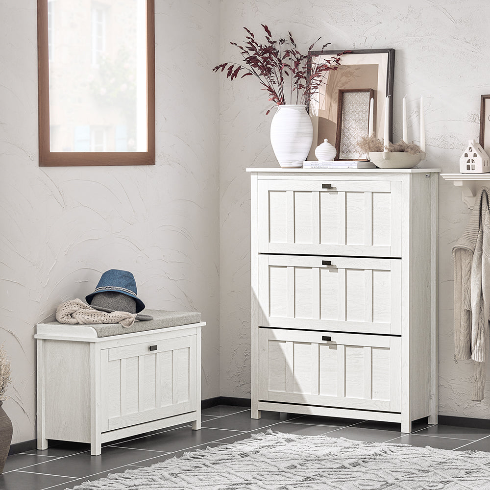 SoBuy FSR162-W Meuble à Chaussures Ultra-Slim Gain de Place – Idéal pour Entrée Étroite – Blanc