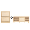 SoBuy Lot FSR163-N + FSR160-N – Ensemble Meubles à Chaussures Couleur Naturelle, Banc avec Coussin + Armoire 2 Abattants, Ran