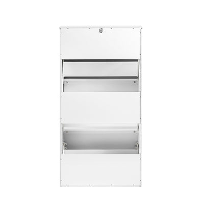 SoBuy FSR165-H-W Meuble à Chaussures à Abattants 3 Niveaux – Rangement Discret pour Entrée – 61x26x120 cm Blanc