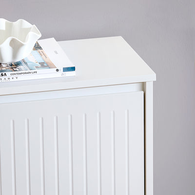 SoBuy FSR165-H-W Meuble à Chaussures à Abattants 3 Niveaux – Rangement Discret pour Entrée – 61x26x120 cm Blanc