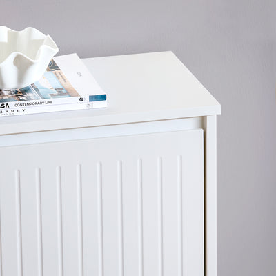 SoBuy FSR165-K-W Meuble à Chaussures à Abattants 2 Niveaux – Rangement Discret pour Entrée – 61x26x81 cm Blanc