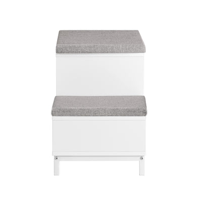 SoBuy FSR172-W Banc à Chaussures pour Enfants avec 2 Coussins Rembourrés, 2 Portes et 1 Tiroir, Charge 181 kg pour Entrée – 100x35x42 cm, Blanc