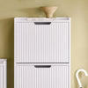 SoBuy FSR177-H-W Armoire à Chaussures 3 Abattants – 6 à 8 Paires, 19 cm de Profondeur, Anti-Basculement – 50×19×130 cm, Blanc