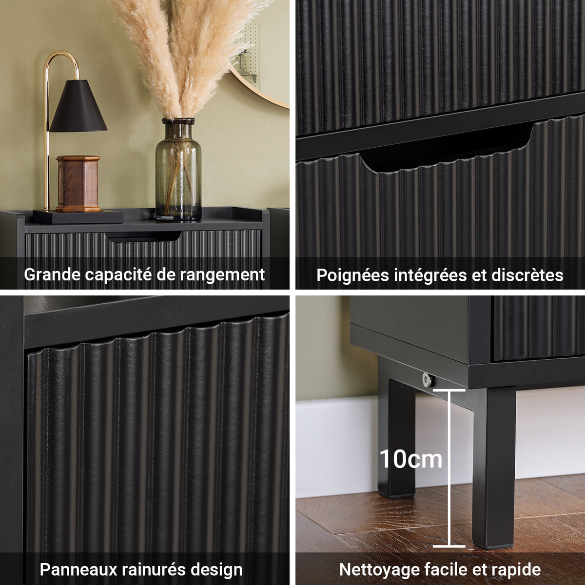 SoBuy FSR177-SCH Armoire à Chaussures 2 Abattants – 4 à 6 Paires, 19 cm de Profondeur, Anti-Basculement – 50×19×90 cm, Noir