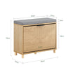SoBuy FSR199-N Banc à Chaussures avec Abattant et Rangement Caché – Coussin Rembourré – 24 cm – Naturel